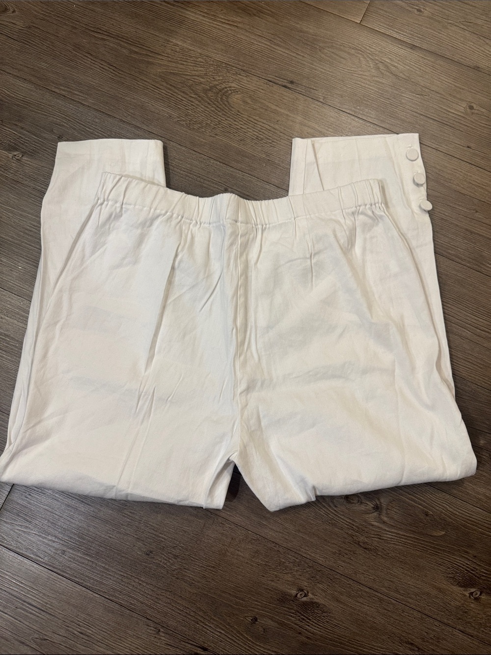 🆕 J. Jill Linen Stretch Pants with Button Hem and Elastic Waist. L. NWT!🔥 - Picture 5 of 5